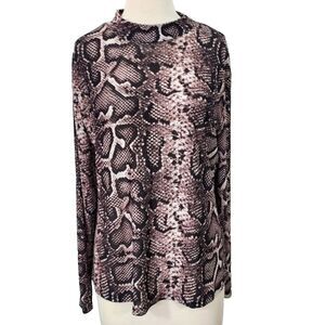 Shein Snake Print Shirt Top Womens Size 4XL Lightweight Stretch Long Sleeves